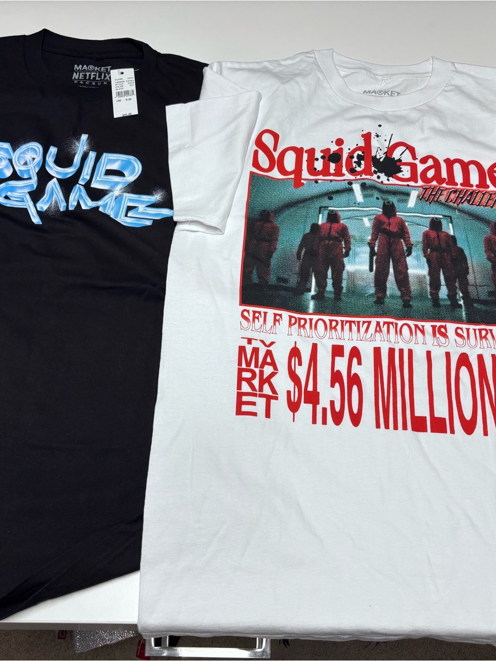Pacsun Squid Games shirts, price for both, size L